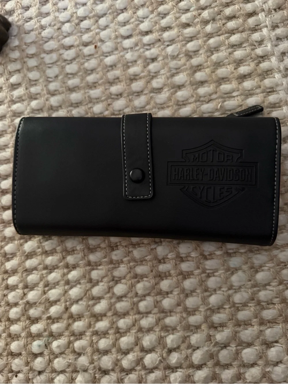 Harley-Davidson Black Leather Snap-trifold Closure Accessory Roll